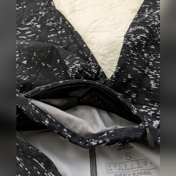 Adidas Energy Running Climalite, black, grey, white, pattern leggings, small - Picture 7 of 12
